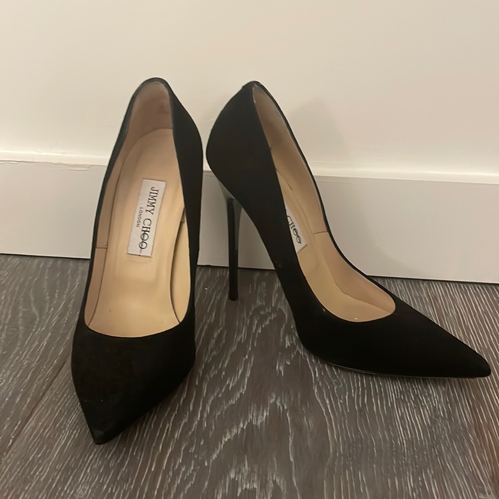 Jimmy choo suede pointy stiletto
